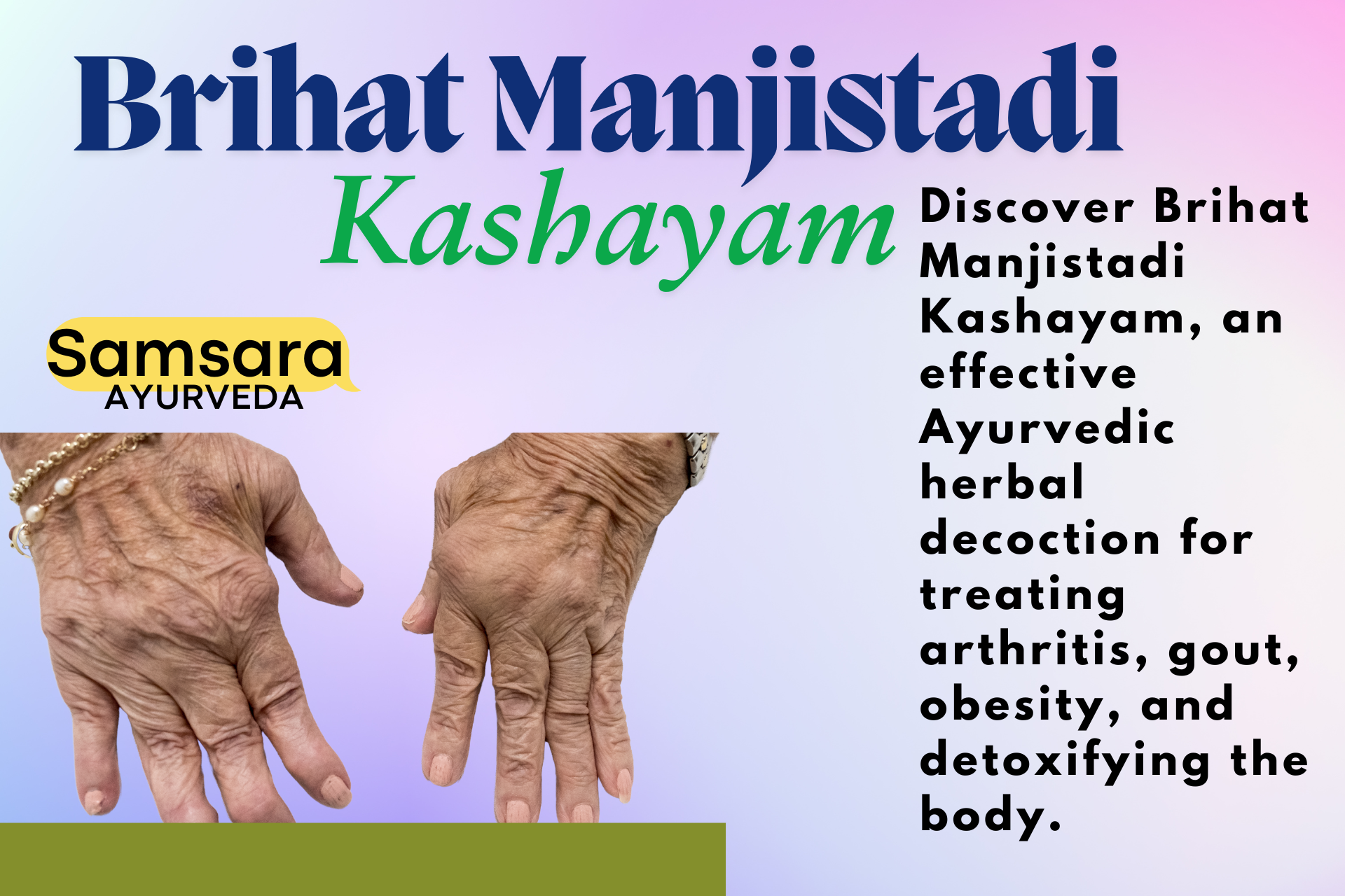 Brihat Manjistadi Kashayam Ayurvedic herbal decoction for arthritis and detox in Trivandrum